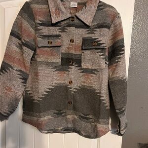 Patterned Button-Up Jacket